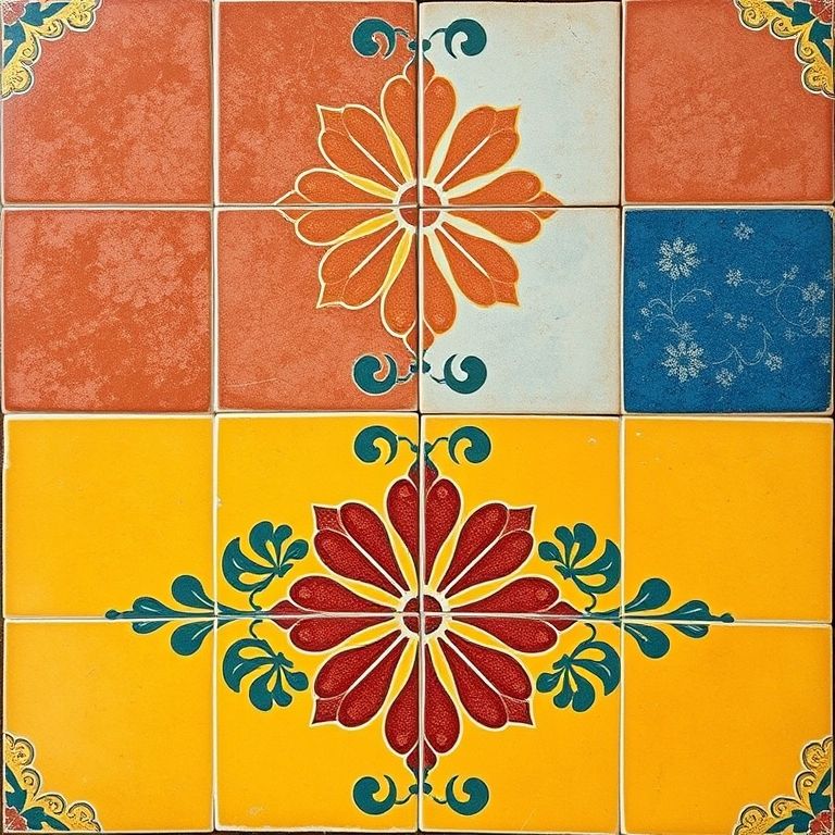 کاشی هفت رنگ طرح ختایی