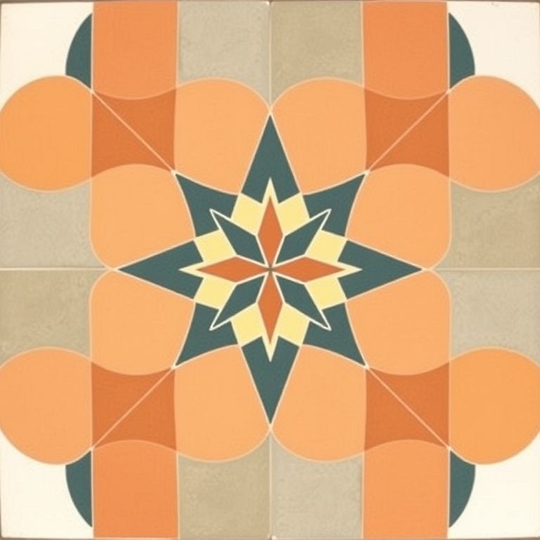 کاشی هفت رنگ طرح گره چینی